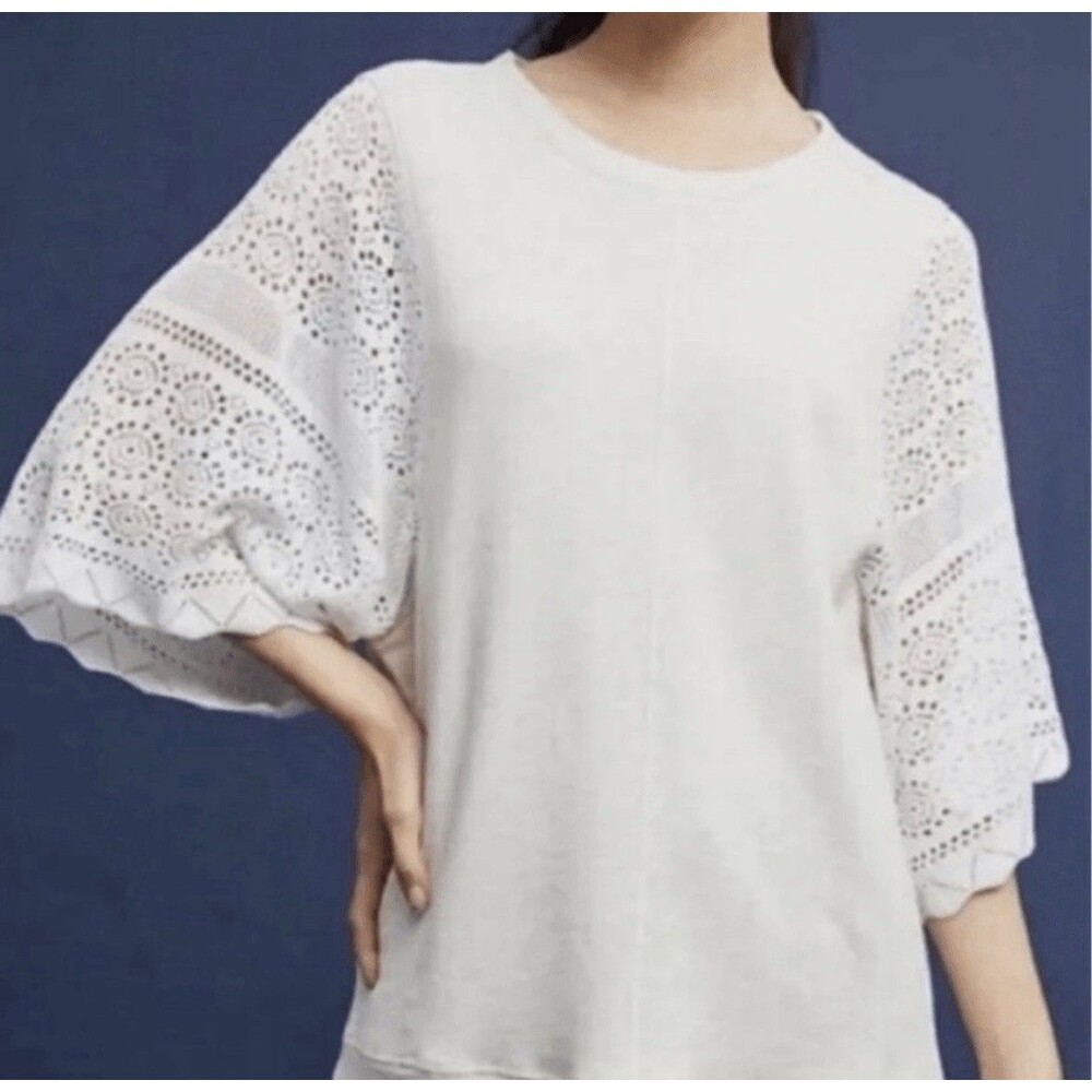 Anthropologie Akemi + Kin Coro Crochet Lace Detail Dolman Sleeve Top